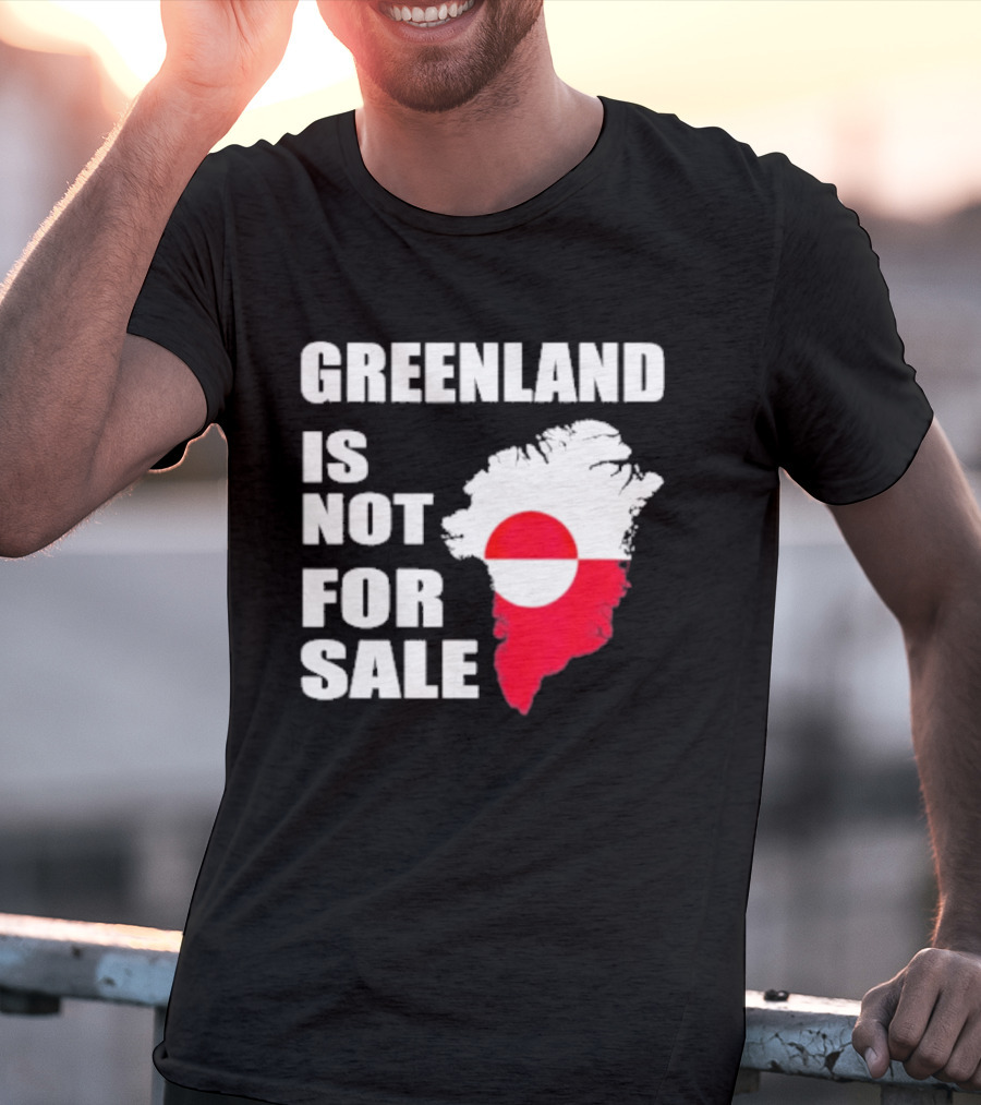 Greenland Is Not For Sale 2026 Map Red And White Flag T-Shirt