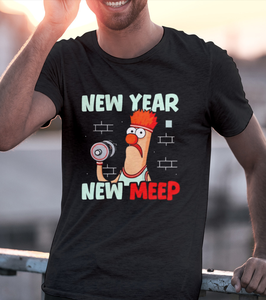 New Year New Meep Workout Motivation Cartoon T-Shirt