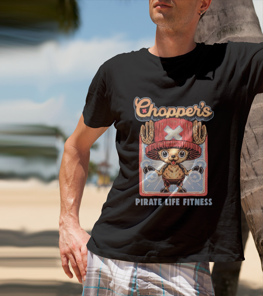 Chopper's Pirate Life Fitness Dumbbell Workout Anime T-Shirt