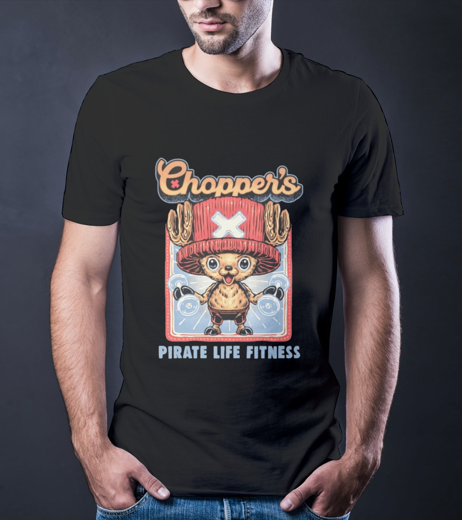 Chopper's Pirate Life Fitness Dumbbell Workout Anime T-Shirt