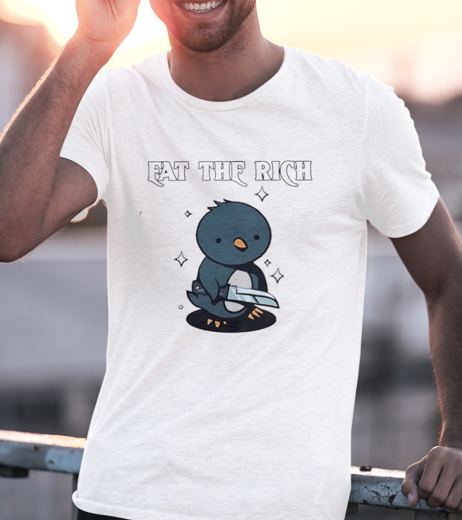 Eat The Rich Bird Meme Knife T-Shirt