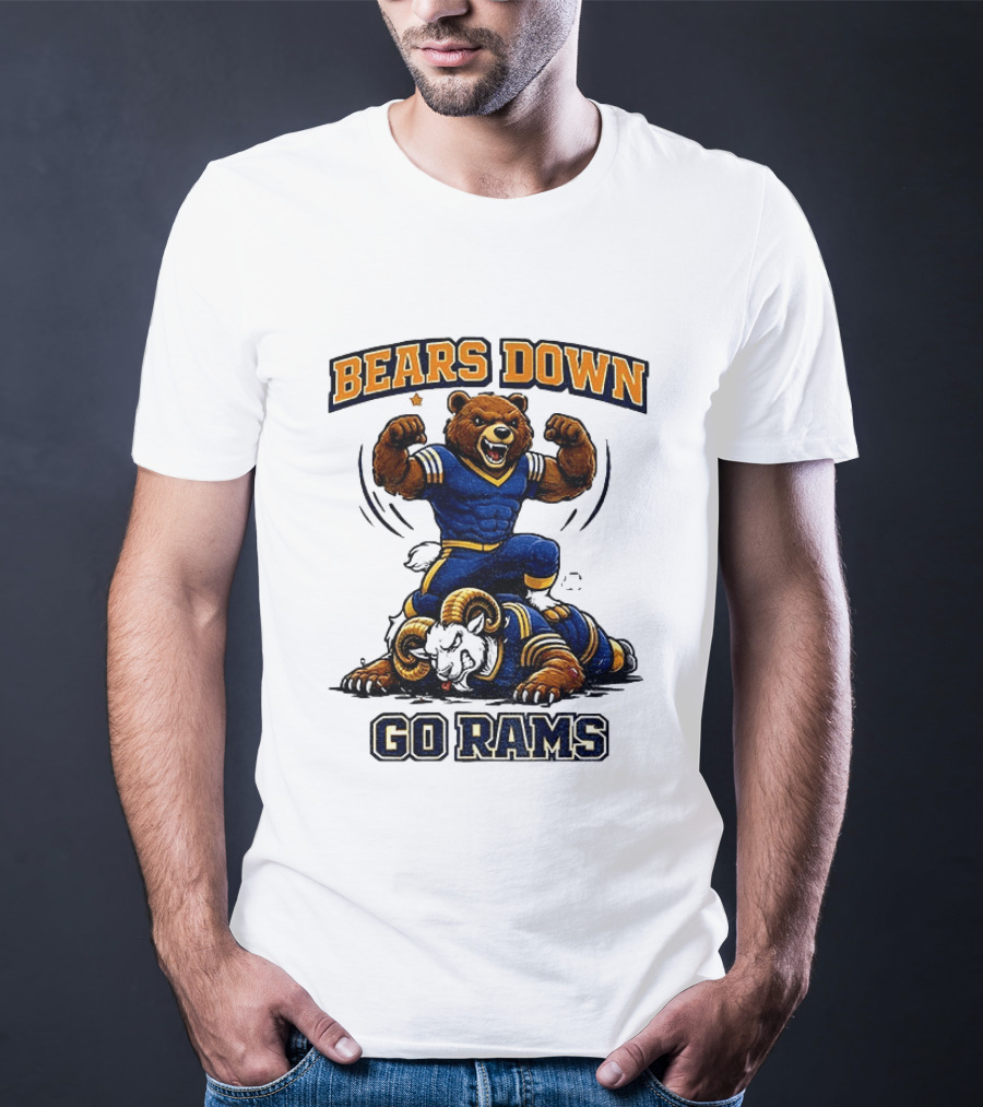 Bears Down Go Rams Los Angeles Rams Beat Chicago Bears Football 2026 T-Shirt