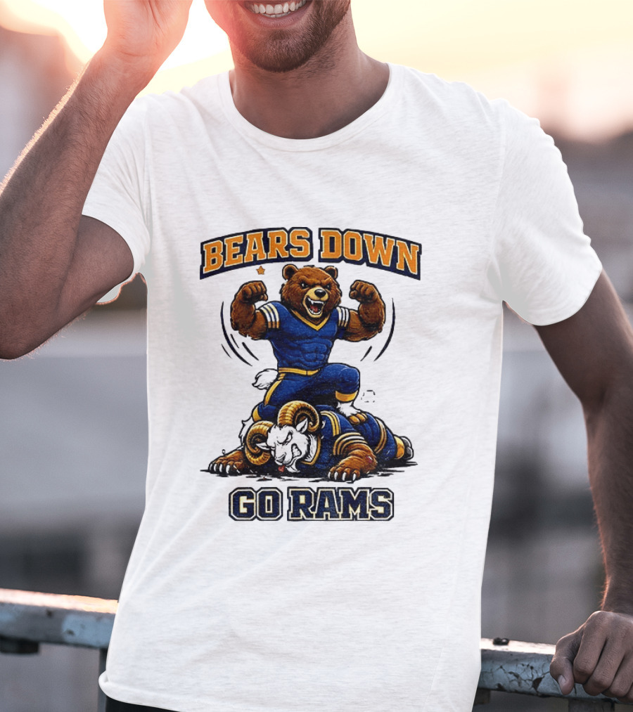 Bears Down Go Rams Los Angeles Rams Beat Chicago Bears Football 2026 T-Shirt
