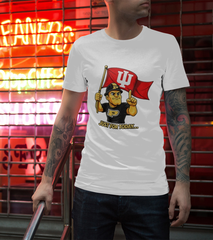 Purdue Pete Just For Today Indiana Hoosier Flag T-Shirt