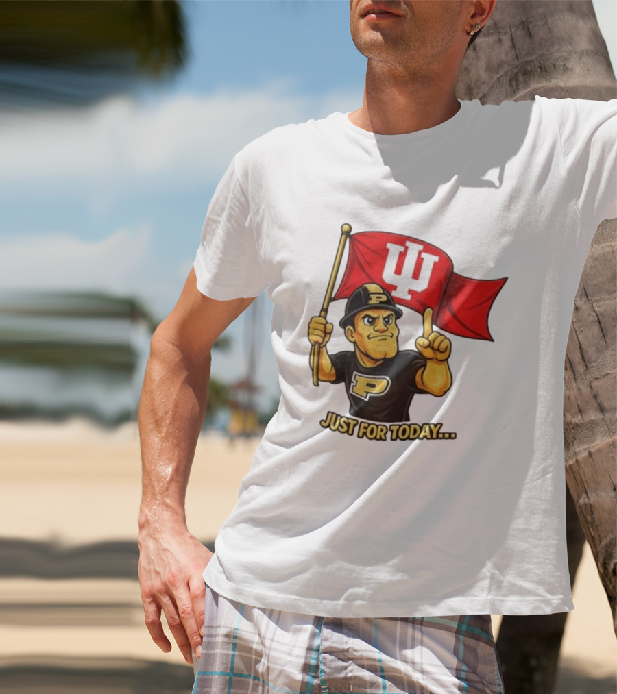 Purdue Pete Just For Today Indiana Hoosier Flag T-Shirt