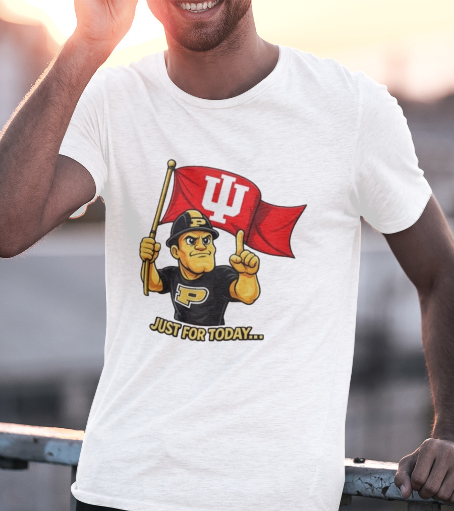 Purdue Pete Just For Today Indiana Hoosier Flag T-Shirt