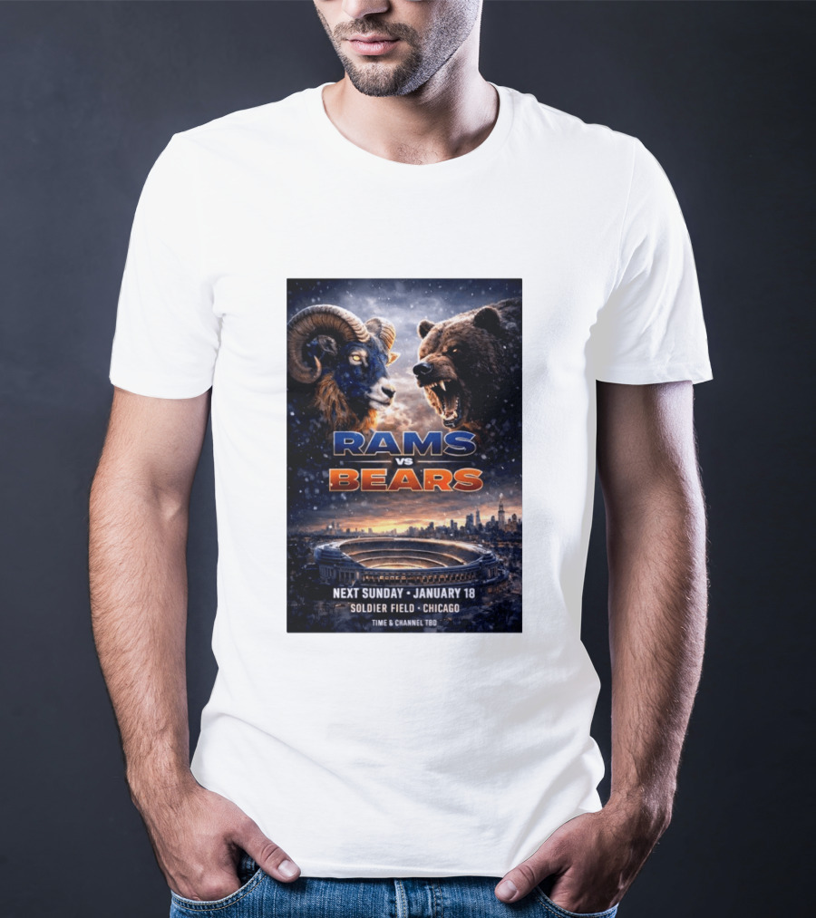 Rams Vs Bears Soldier Field Chicago January 18 2026 T-Shirt