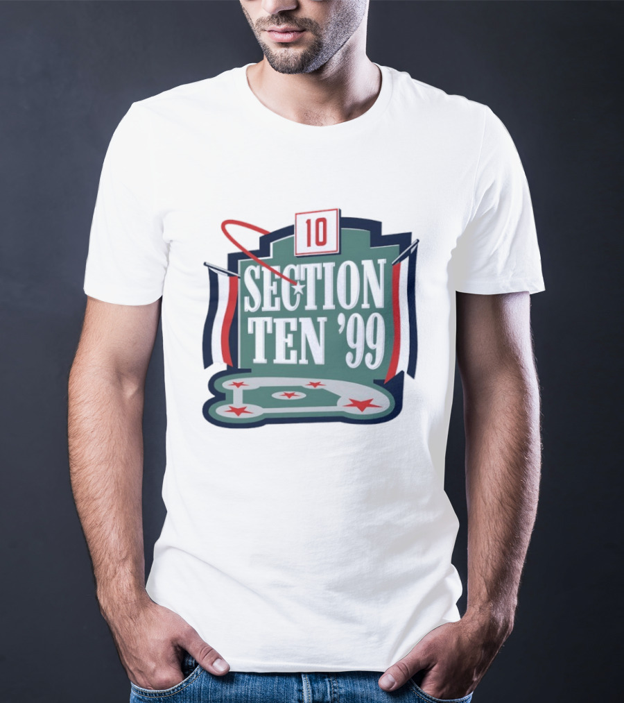 Section Ten 1999 Baseball Diamond Red White Blue Stars T-Shirt