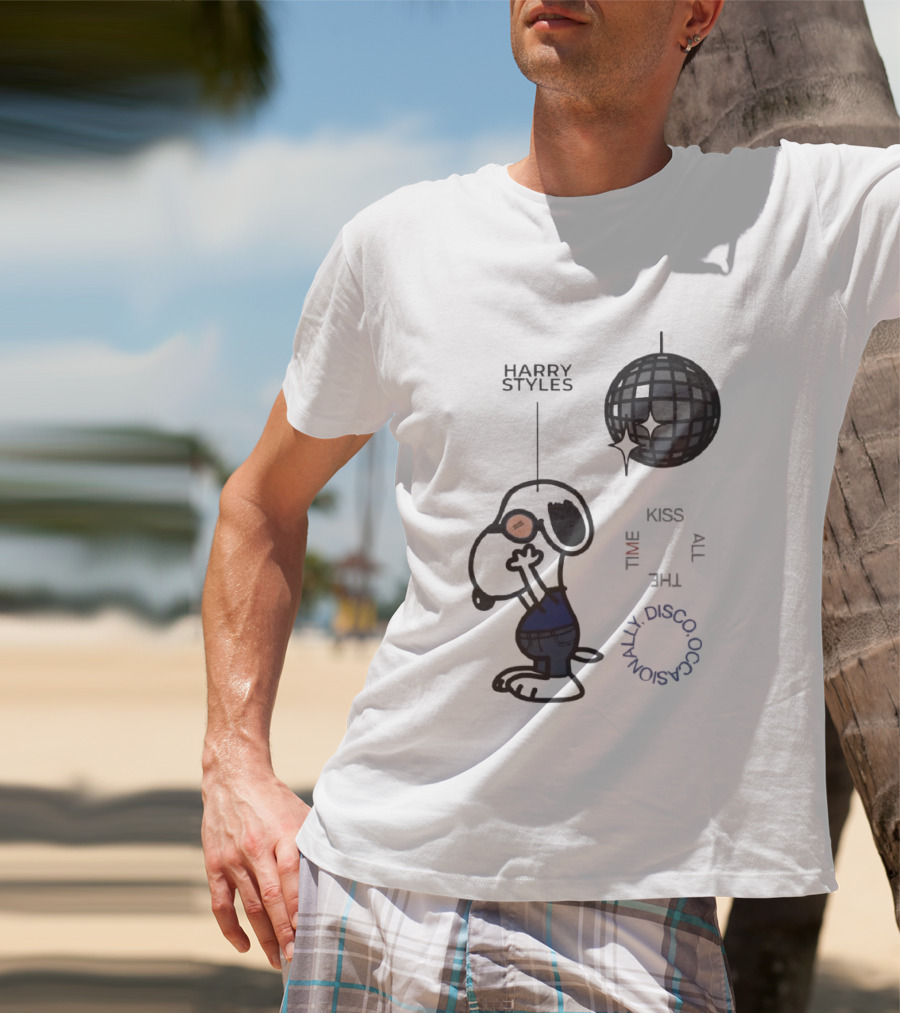 Snoopy Harry Styles Kiss All The Time Disco Occasionally T-Shirt