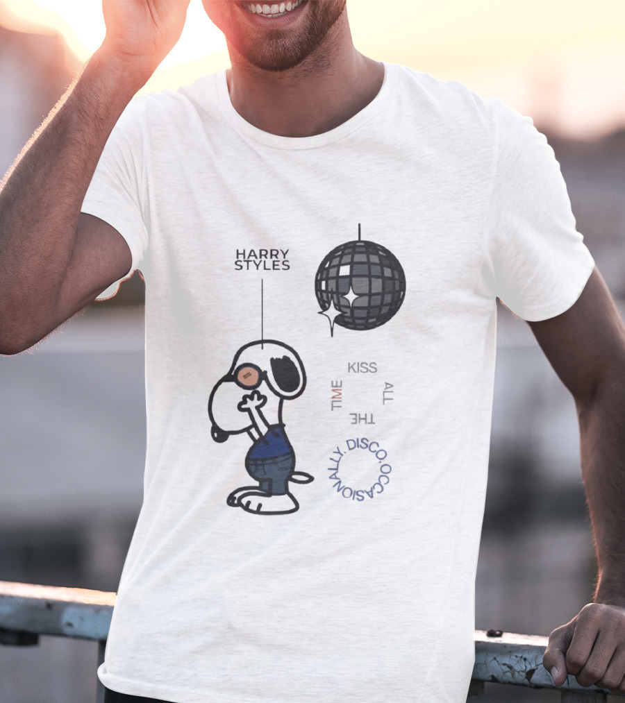 Snoopy Harry Styles Kiss All The Time Disco Occasionally T-Shirt