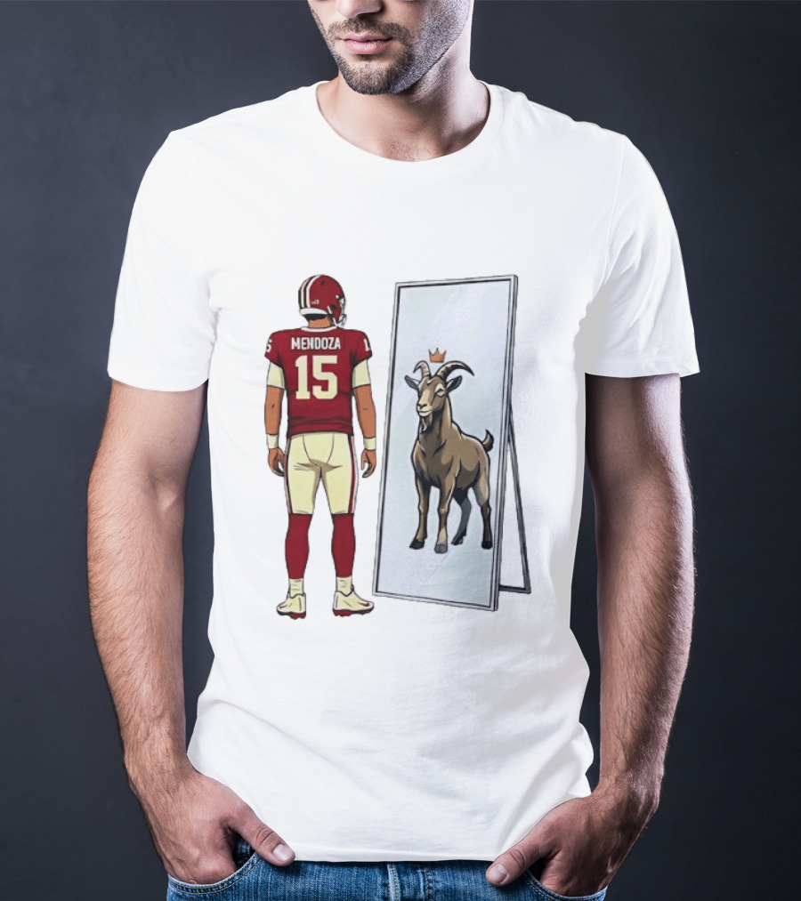Fernando Mendoza Mirror 15 GOAT Indiana Hoosiers Football T-Shirt