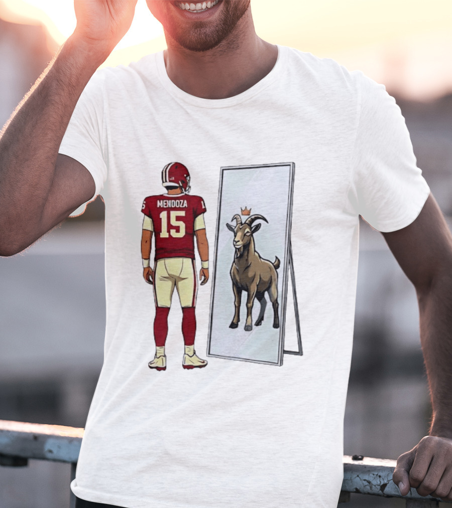 Fernando Mendoza Mirror 15 GOAT Indiana Hoosiers Football T-Shirt
