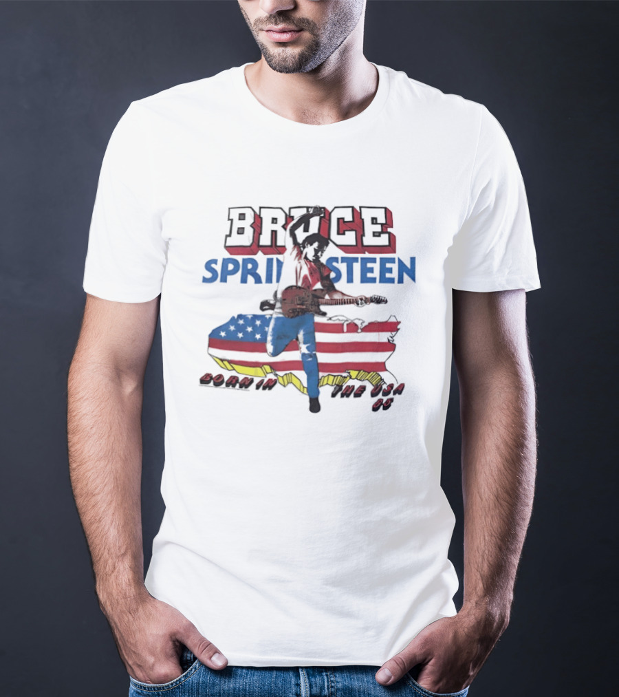 Bruce Springsteen Born In The USA 85 Map Guitar T-Shirt