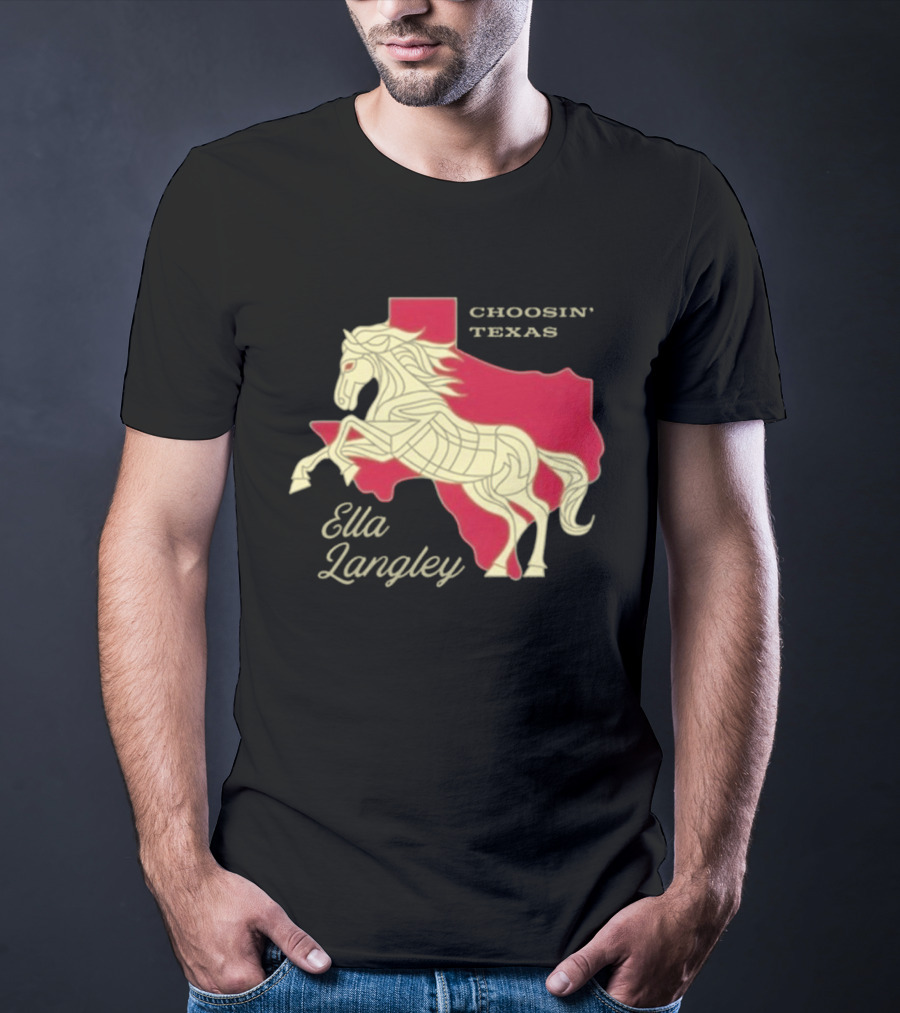 Ella Langley Choosin' Texas Tour 2026 Horse And Texas Map T-Shirt