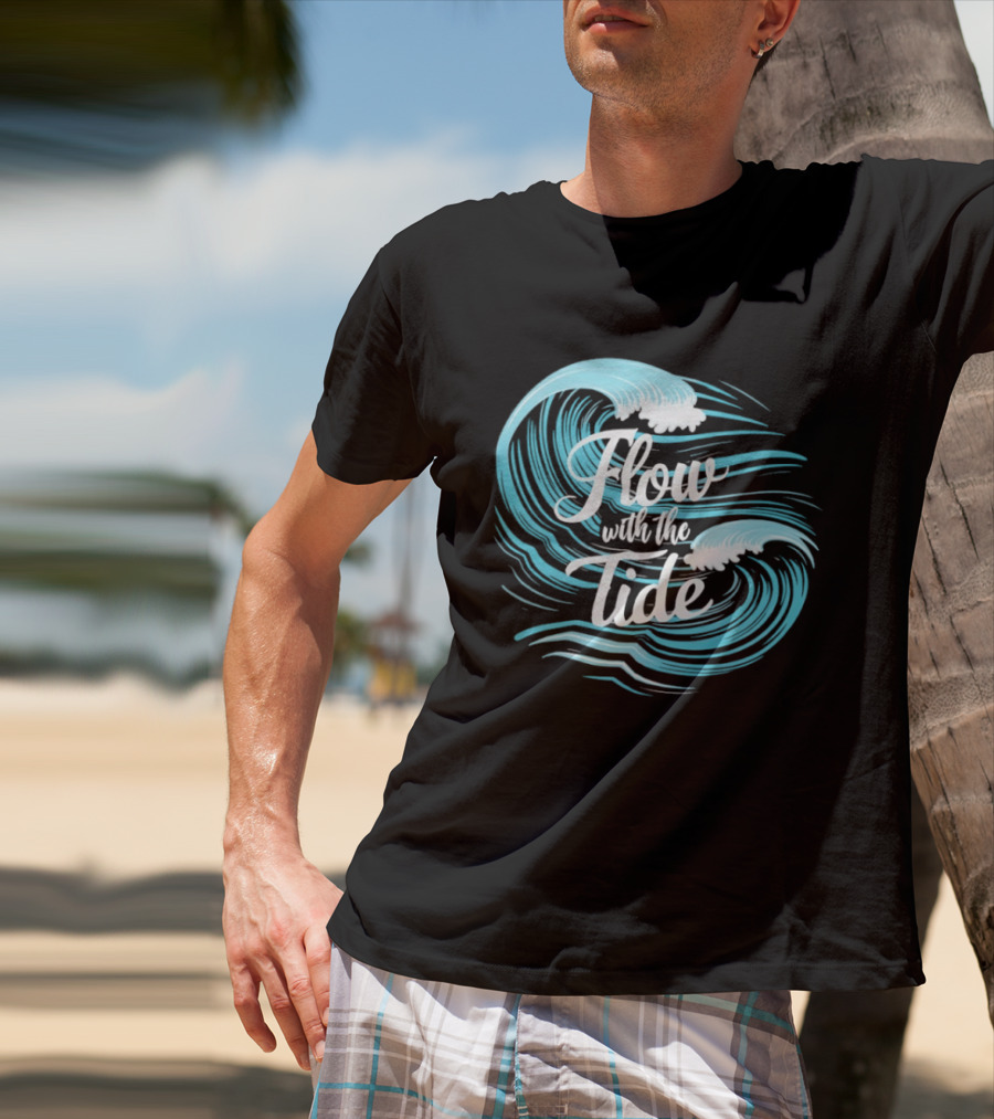 Flow With The Tide Wave Sketch T-Shirt