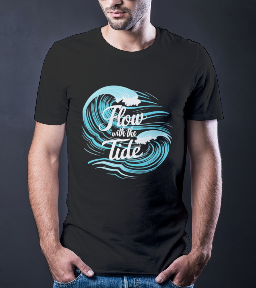 Flow With The Tide Wave Sketch T-Shirt