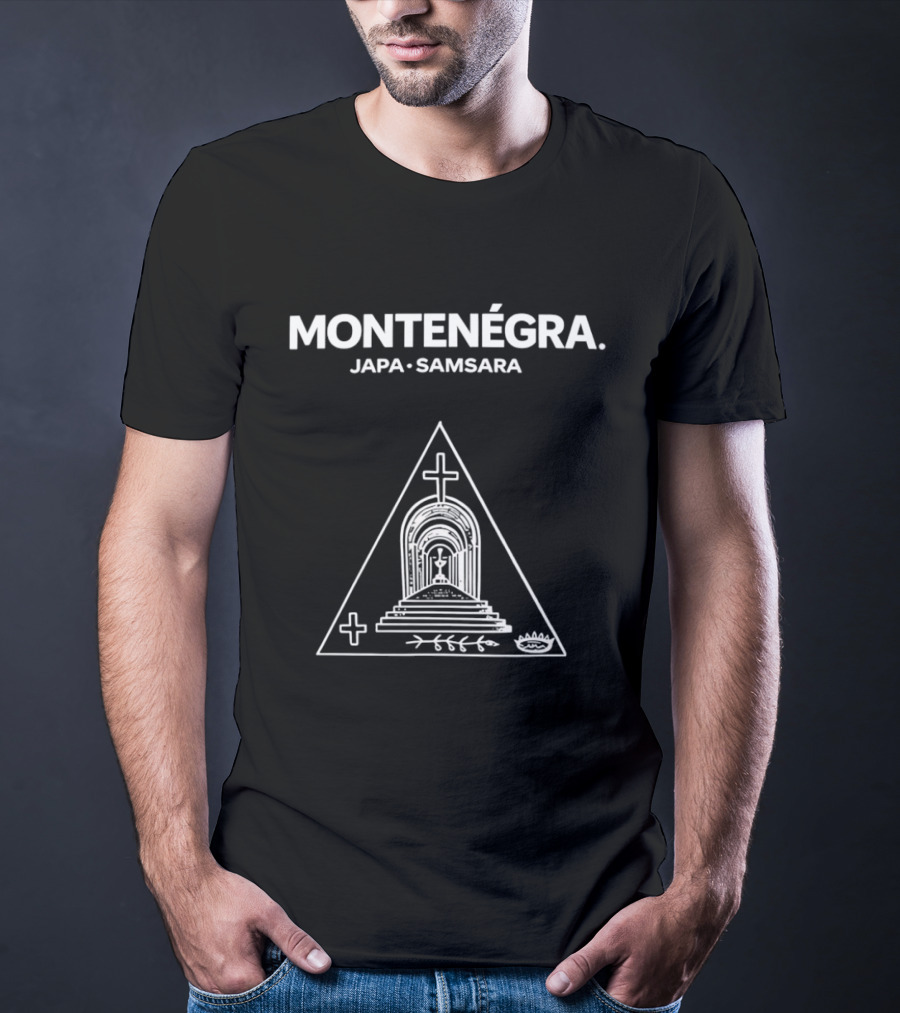 Montenegra Japa Samsara Symbolic Triangle With Cross And Lotus T-Shirt