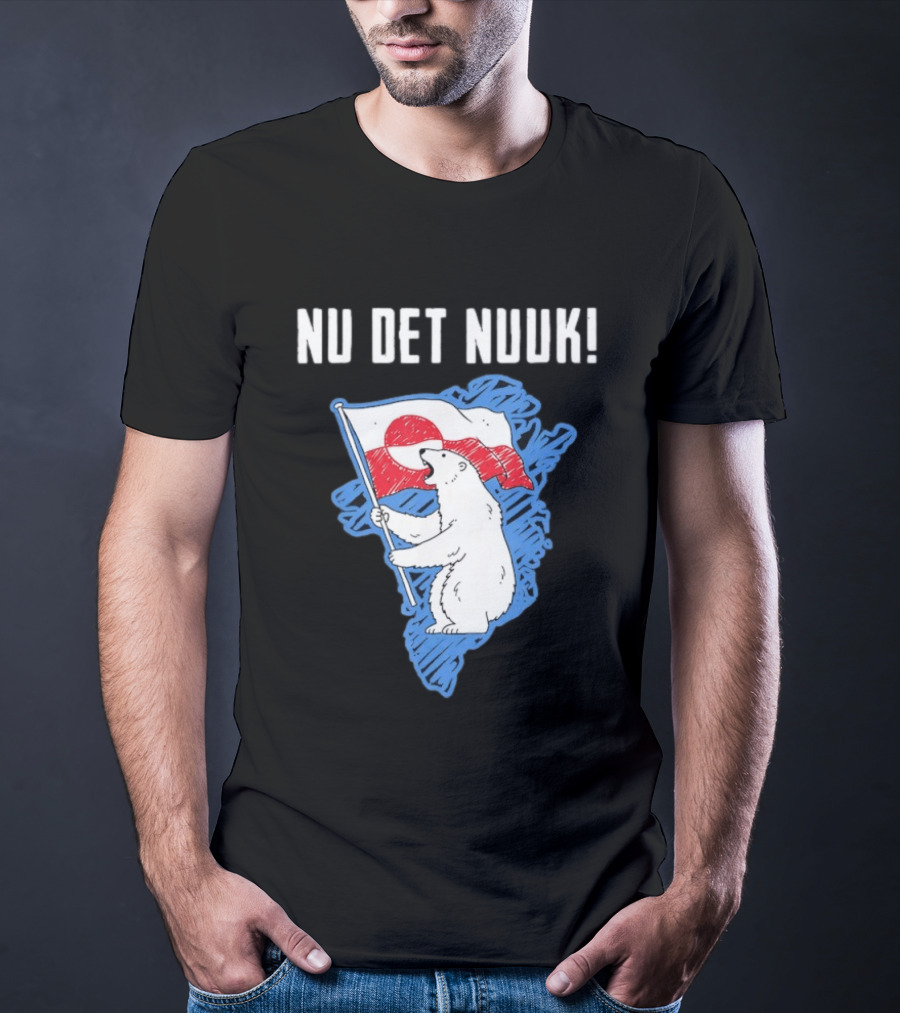 Nu Det Nuuk Greenland Polar Bear Flag T-Shirt