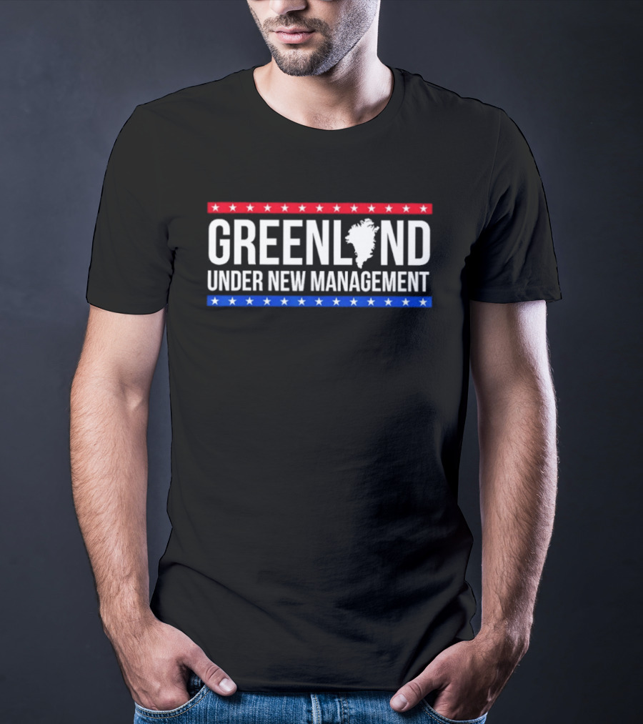 Greenland Under New Management USA Flag Colors Stars T-Shirt