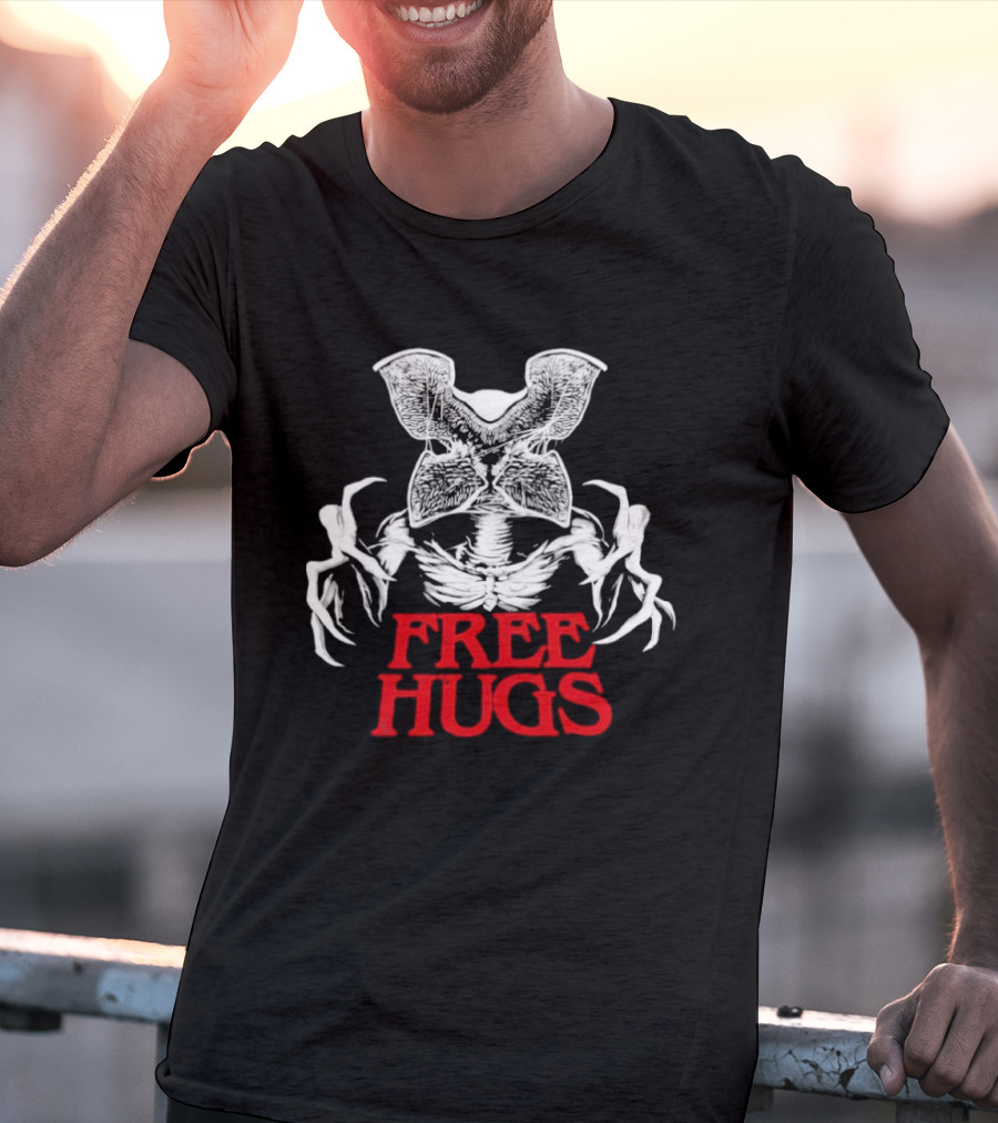 Free Hugs Upside Down Stranger Things Demogorgon T-Shirt
