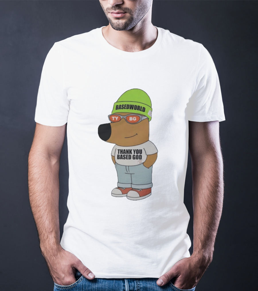 Basedworld Thank You Based God TY BG Retro Cartoon T-Shirt