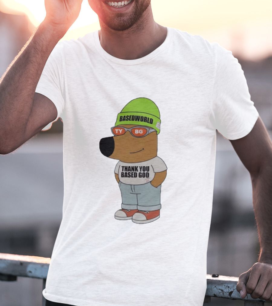 Basedworld Thank You Based God TY BG Retro Cartoon T-Shirt