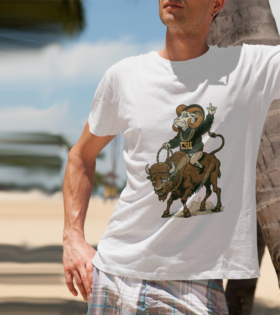 Colorado State Rams CSU Riding Buffalo In Rivalry T-Shirt