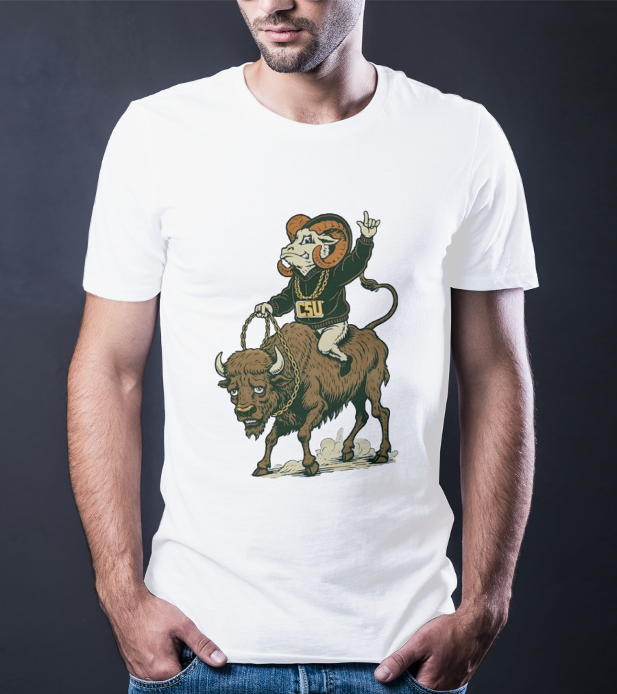 Colorado State Rams CSU Riding Buffalo In Rivalry T-Shirt