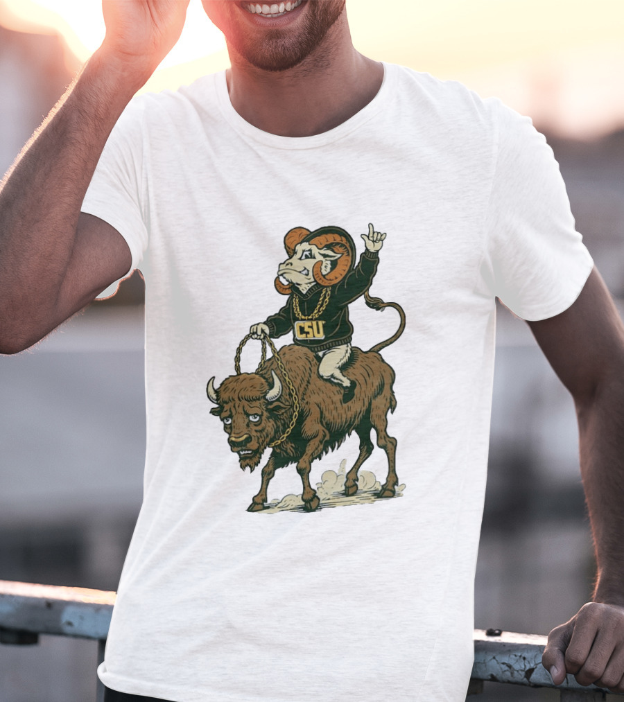 Colorado State Rams CSU Riding Buffalo In Rivalry T-Shirt