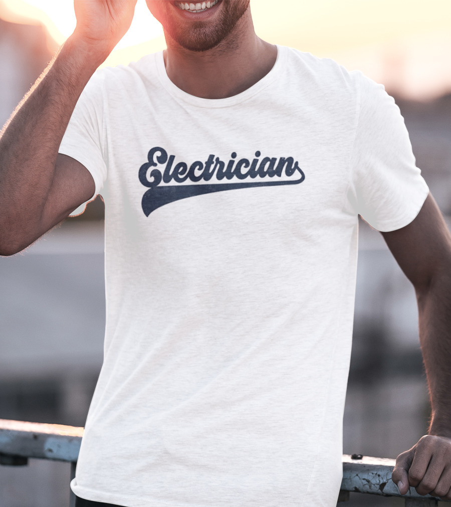 Electrician Script Font T-Shirt