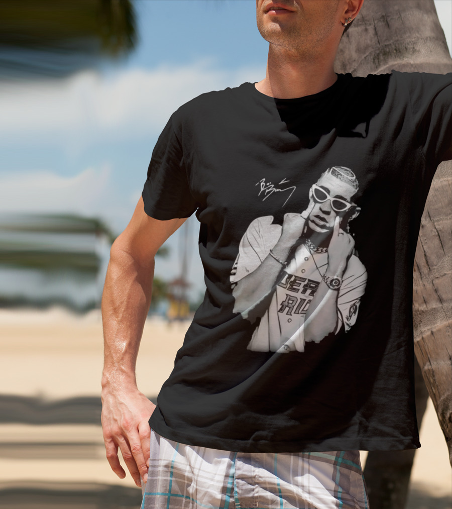 Benito Antonio Martinez Ocasio Bad Bunny Signature Puerto Rico Baseball Jersey Look T-Shirt