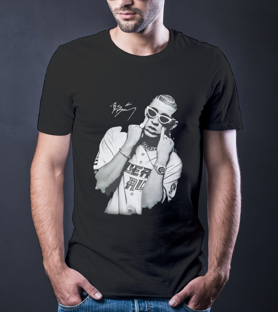 Benito Antonio Martinez Ocasio Bad Bunny Signature Puerto Rico Baseball Jersey Look T-Shirt