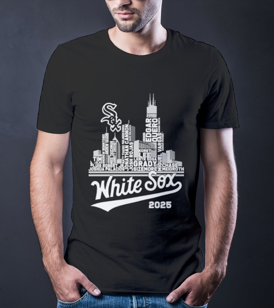 Chicago White Sox 2025 Skyline Players Names T-Shirt