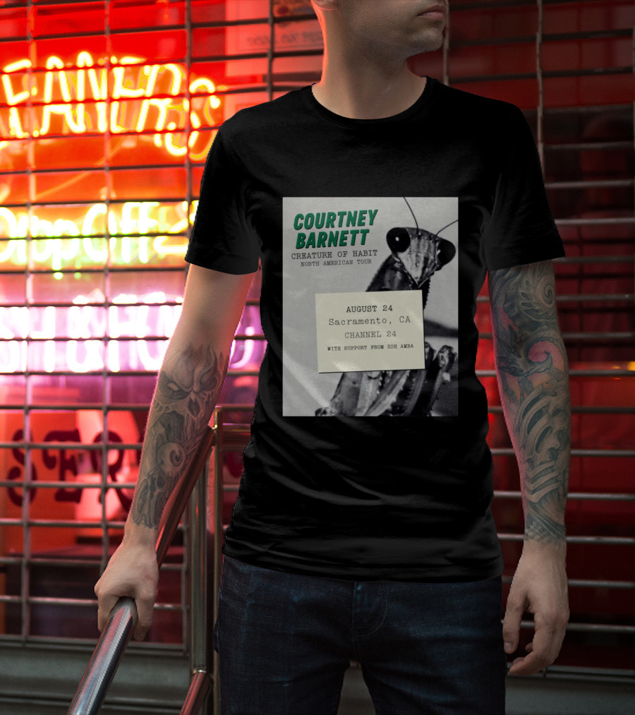 Courtney Barnett Creature Of Habit North American Tour August 24 Sacramento CA Channel 24 Zoh Amba T-Shirt