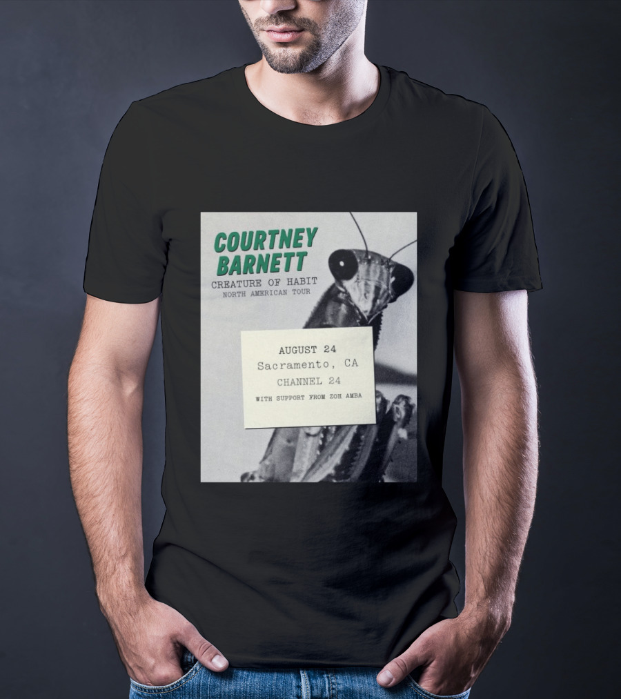 Courtney Barnett Creature Of Habit North American Tour August 24 Sacramento CA Channel 24 Zoh Amba T-Shirt