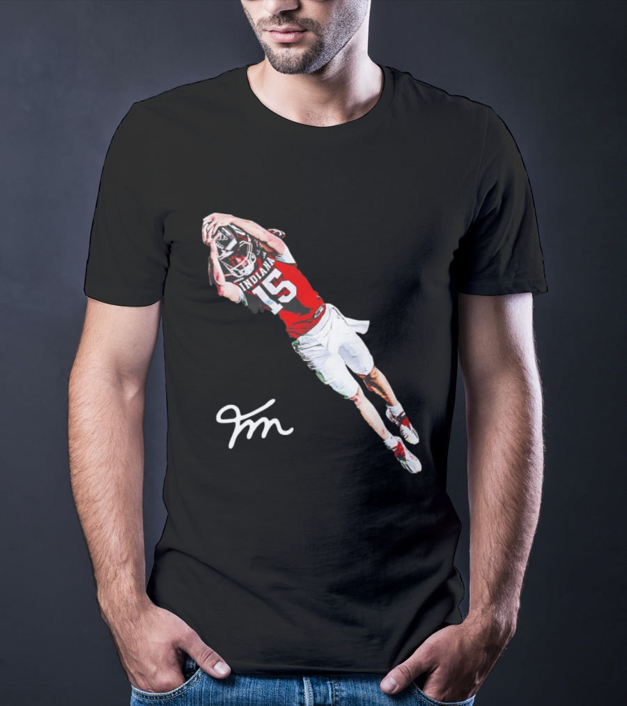 Fernando Mendoza Indiana Hoosiers Natty Flippin' Champs Iconic 15 Leap Signature T-Shirt