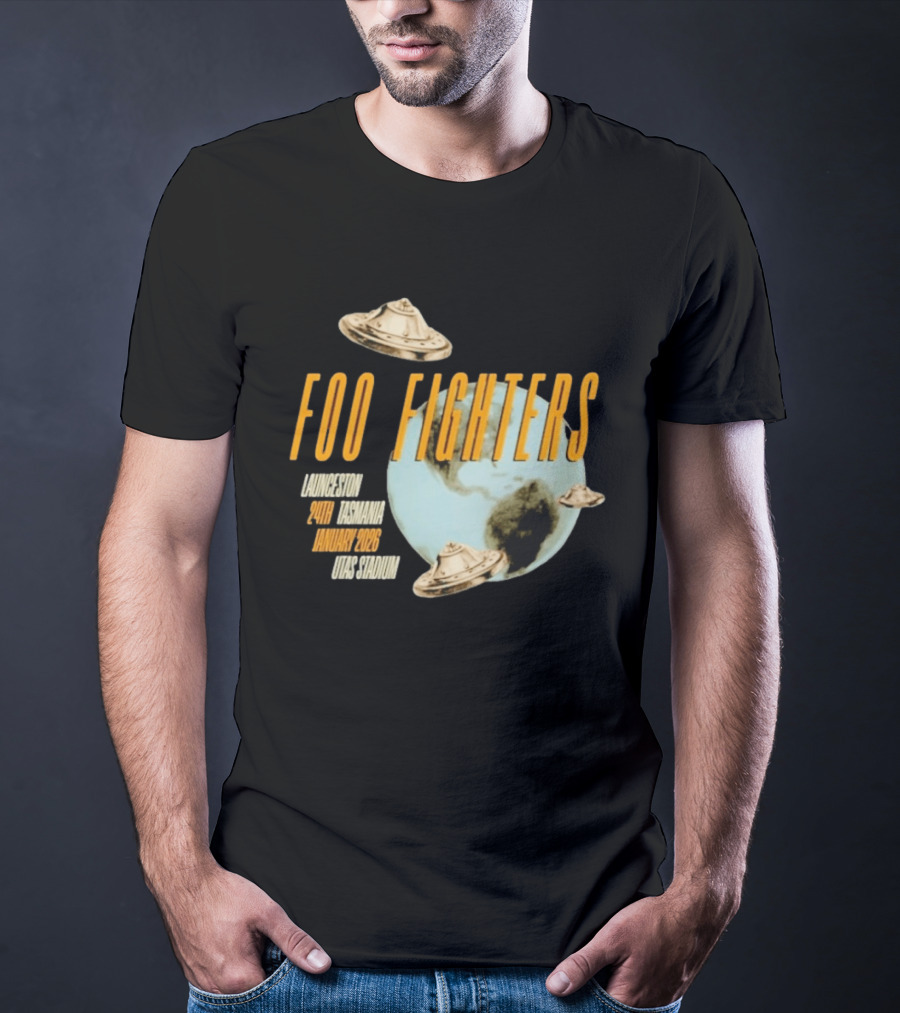 Foo Fighters Launceston UFO Tasmania January 2026 UTAS Stadium T-Shirt