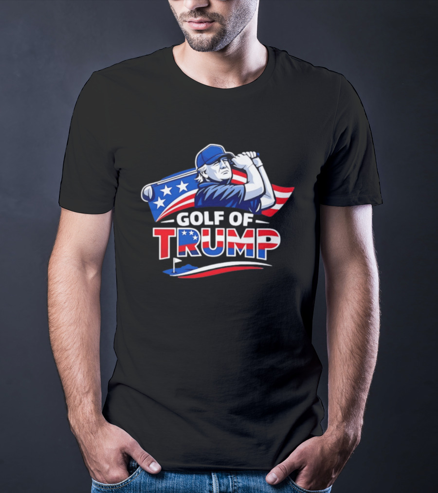 Golf Of Trump USA Patriotic Stars And Stripes Golfer T-Shirt