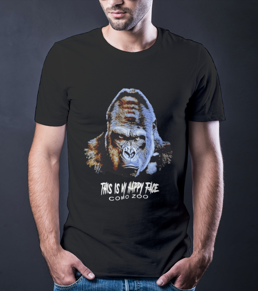 Gorilla This Is My Happy Face Como Zoo T-Shirt