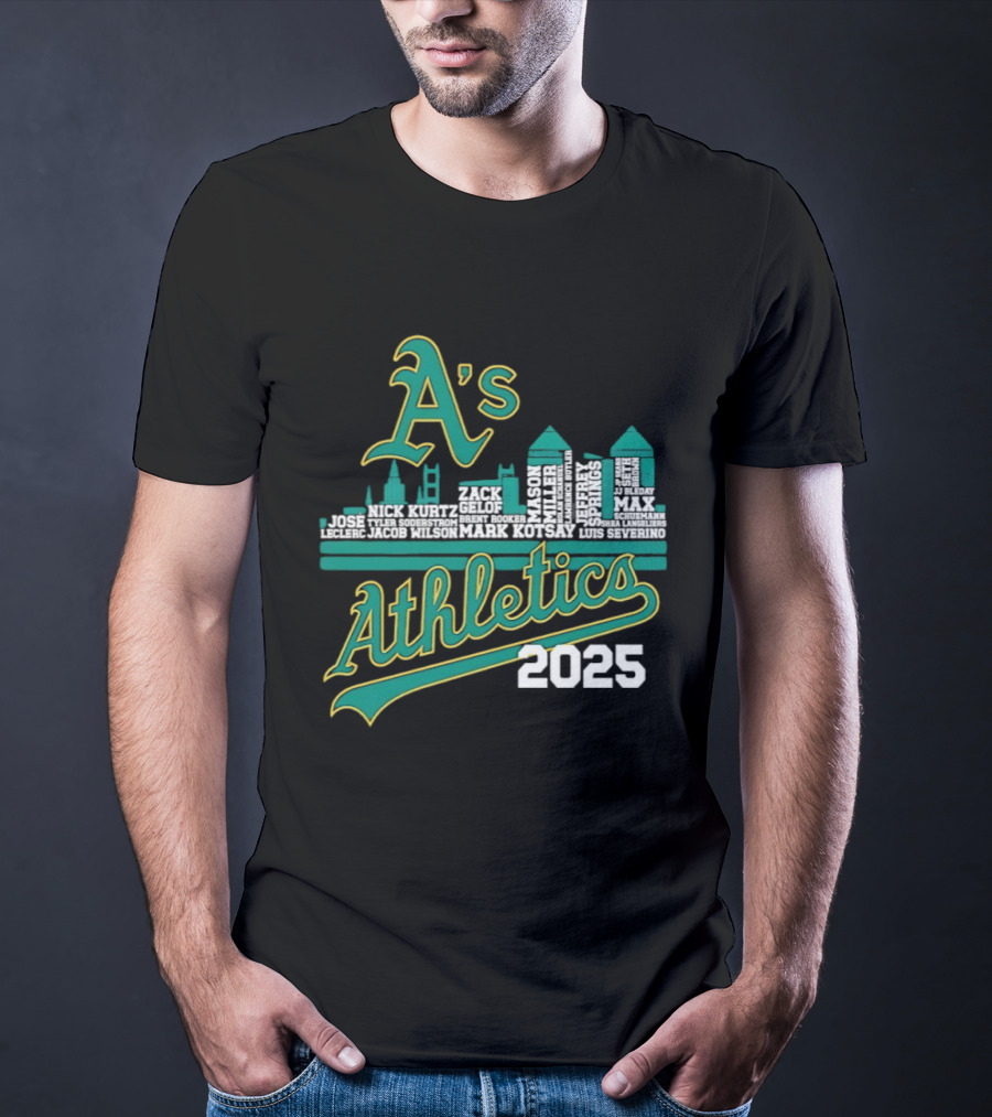 A's Athletics 2025 City Skyline Baseball T-Shirt