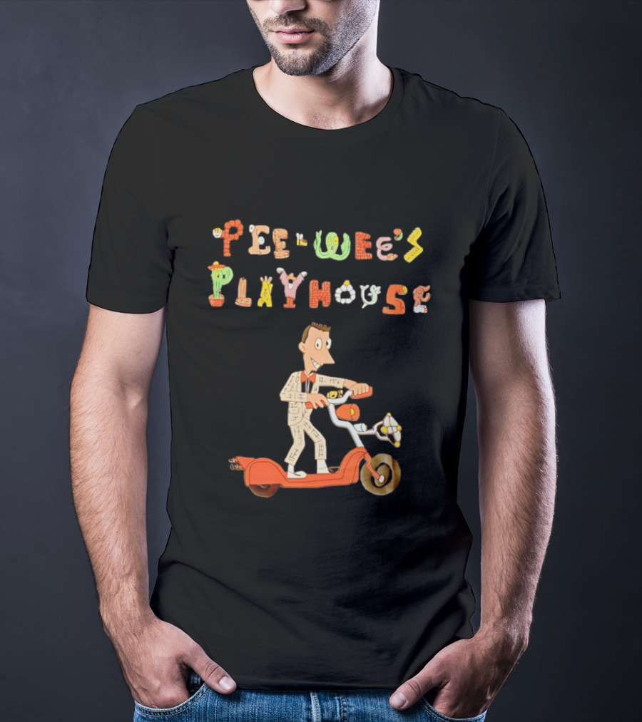 Pee Wee's Playhouse Animated Character With Scooter T-Shirt