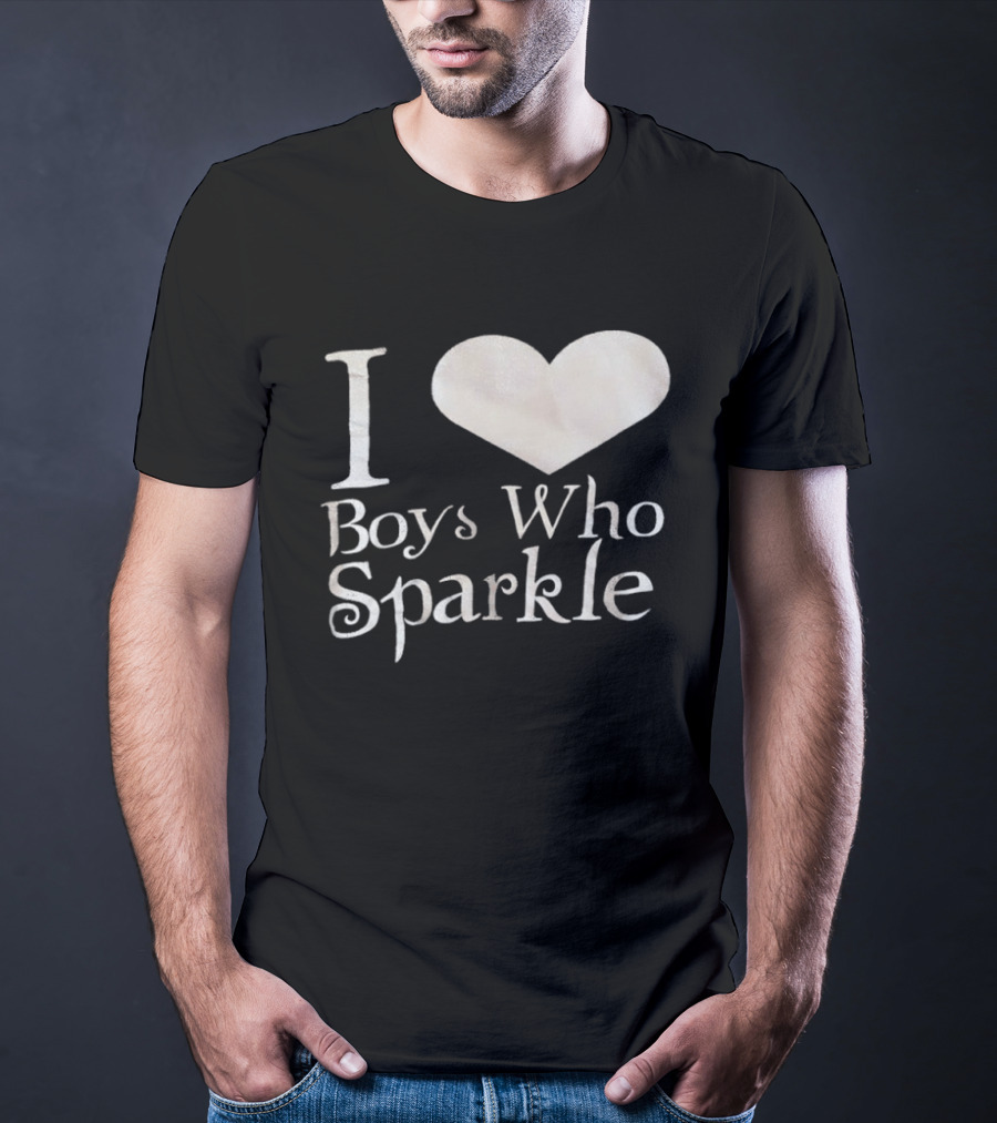 I Love Boys Who Sparkle Twilight Inspired Phrase T-Shirt