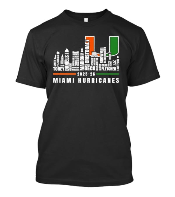 Skyline City Miami Hurricanes 2023 24 Player Names U T-Shirt