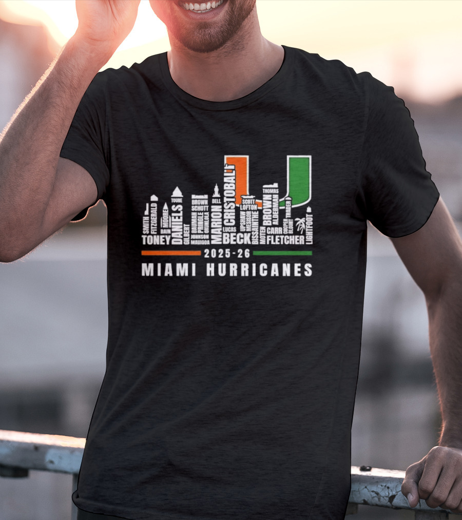 Skyline City Miami Hurricanes 2023 24 Player Names U T-Shirt