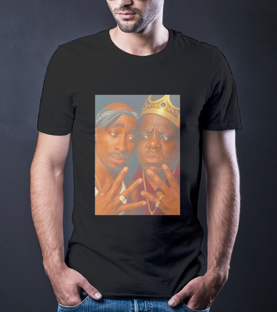 2Pac Biggie Smalls Meme With Bandana And Crown T-Shirt
