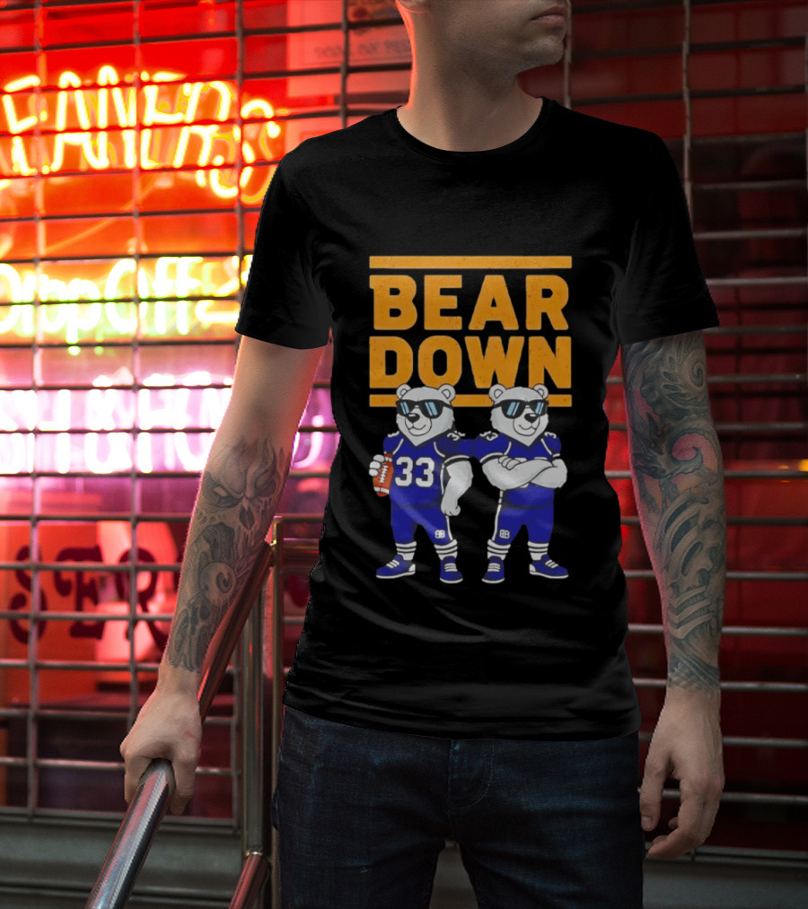 Bear Down Chicago Bears Football Cool Polar Bears Wearing Sunglasses T-Shirt