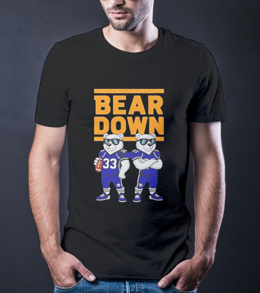 Bear Down Chicago Bears Football Cool Polar Bears Wearing Sunglasses T-Shirt