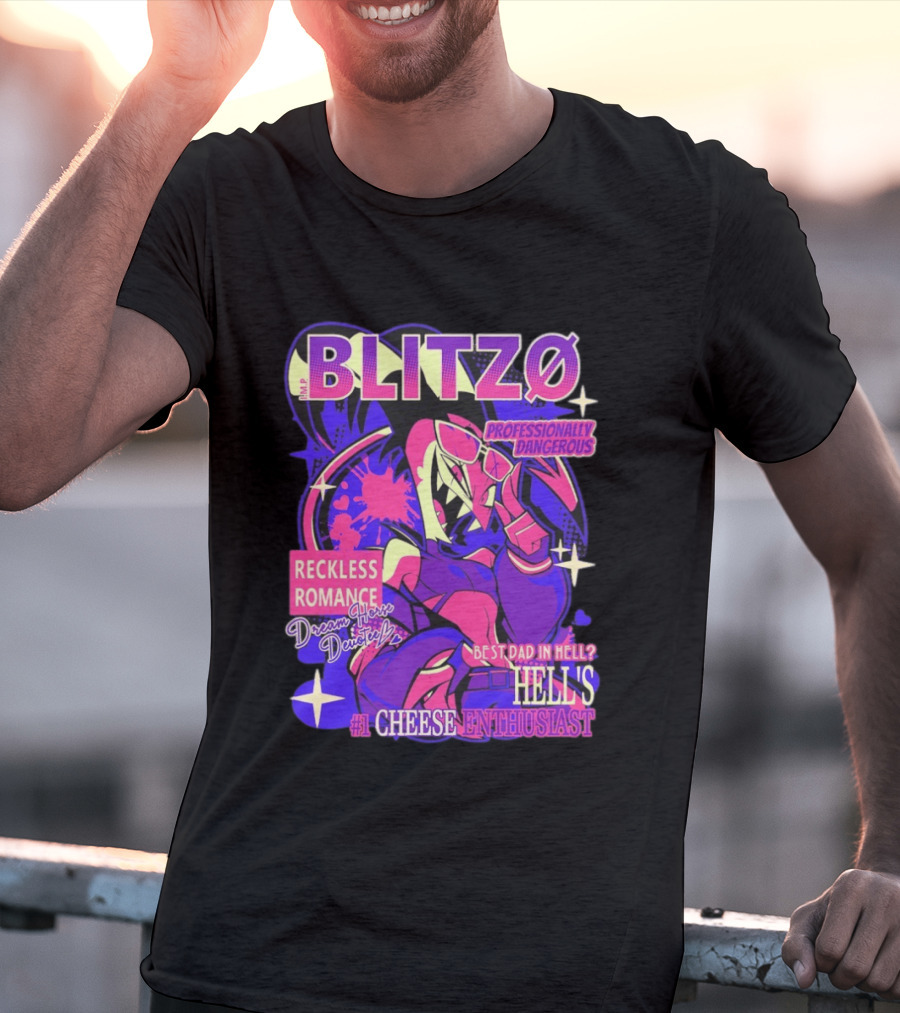 BLITZØ Professionally Dangerous Reckless Romance Dream Horse Dentist Hell's #1 Cheese T-Shirt