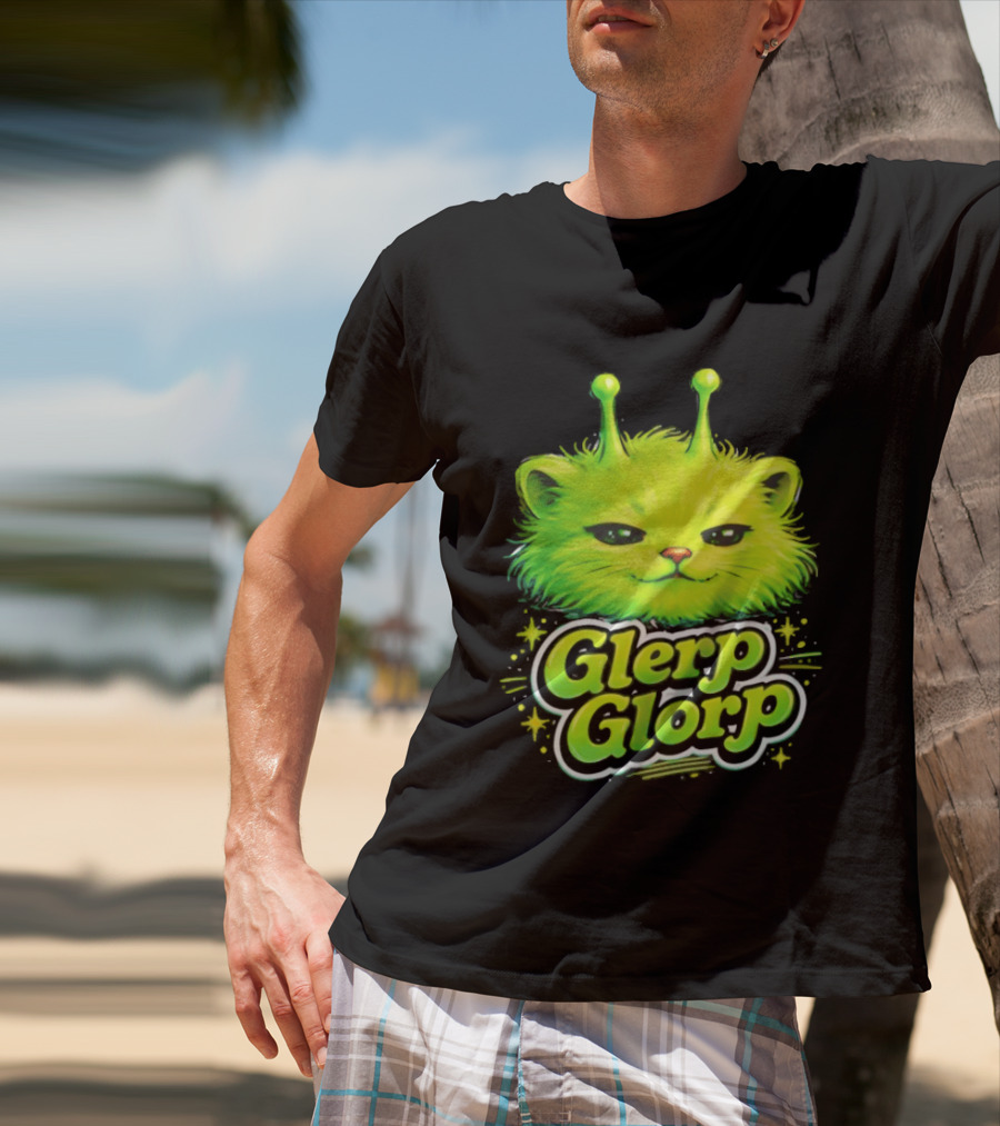 Glerp Glorp Alien Cat Fantasy Creature T-Shirt