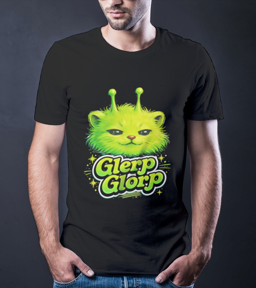 Glerp Glorp Alien Cat Fantasy Creature T-Shirt
